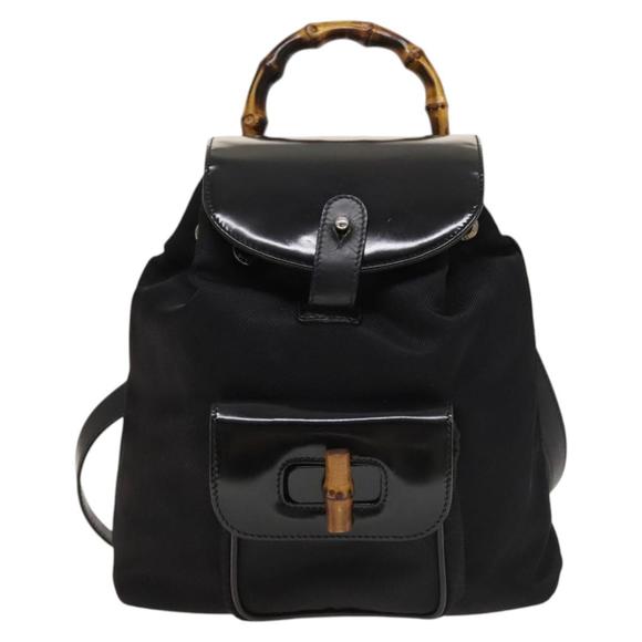 Gucci Bamboo Black NYLON backpack - Picture 1 of 10